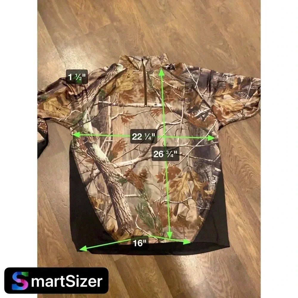 Habit Realtree Camo Jacket 1/4 Zip Pullover Long Sleeve Men’s Size Large
